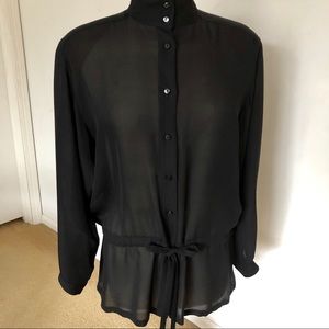 Anne Klein II Black Silk Blouse